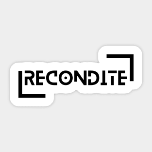 RECONDITE by csv Sticker
